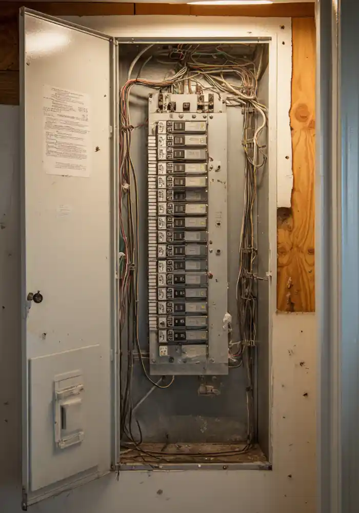 Electrical panel with circuit breakers